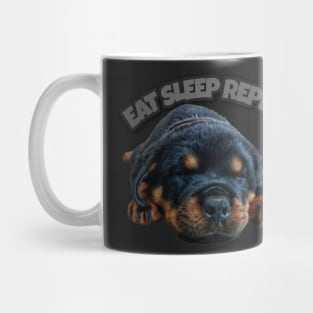 Rottweiler eat sleep repeat puppy Mug